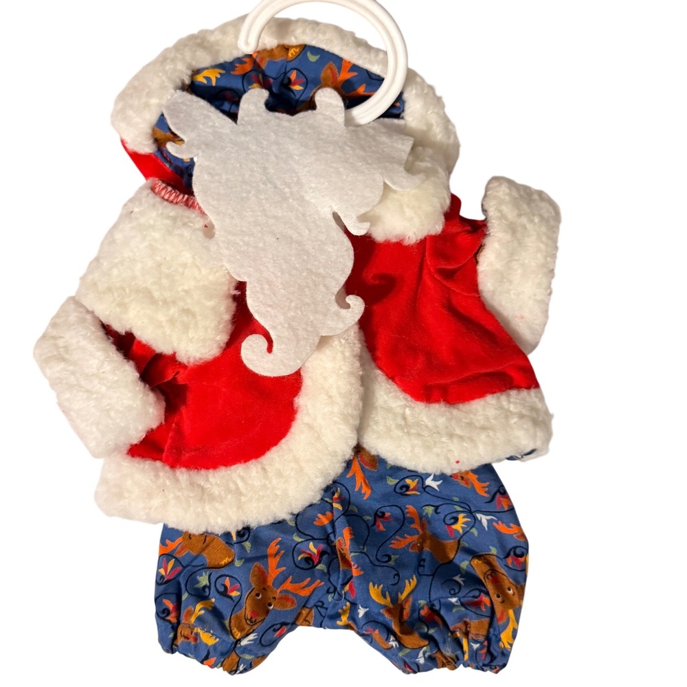 North American Bear Co Muffy Vanderbear Christmas Red Velvet Reindeer Outfit Set